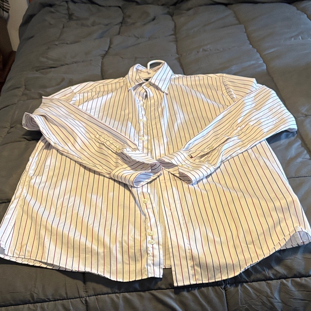 Tommy Hilfiger White Shirt with Black Stripes